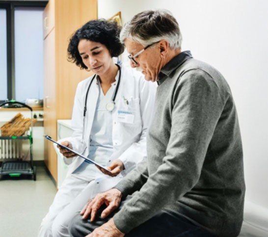 Image of a man and nurse - Talk to your doc